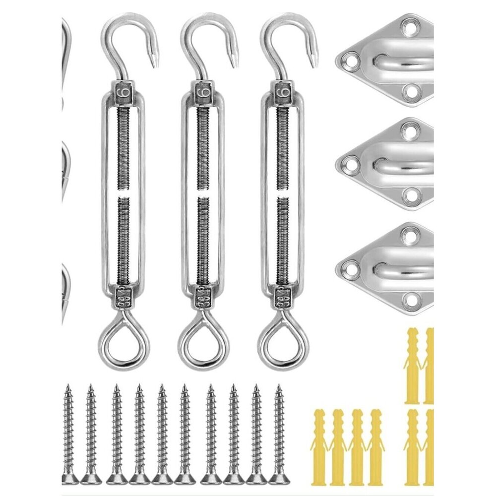 Shade Sail Hardware Kit 33 Pcs Stainless Steel Retractable